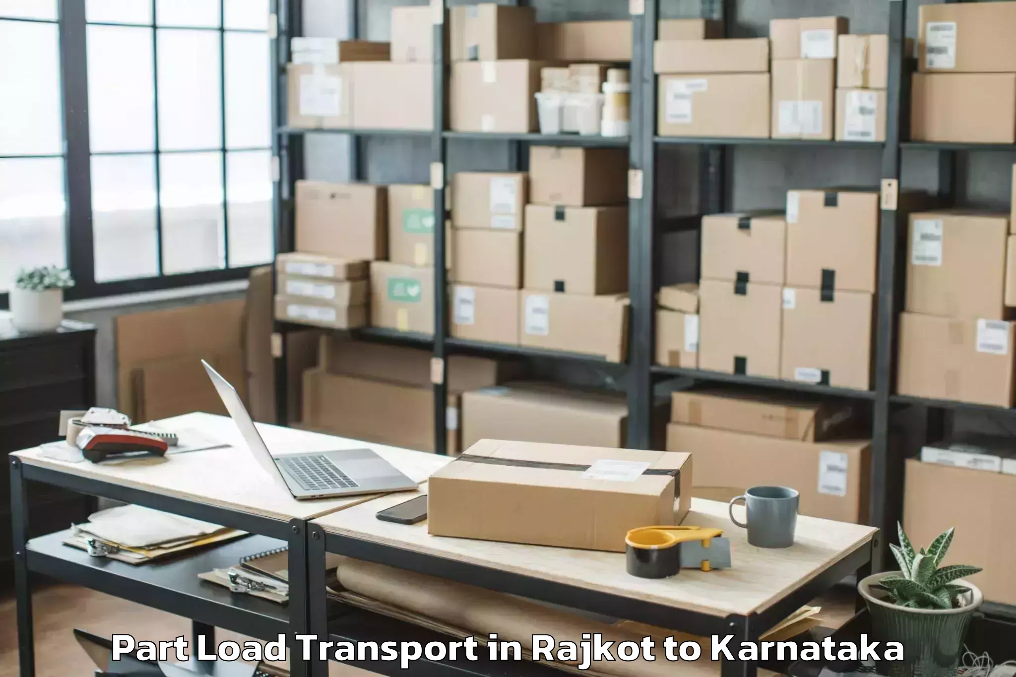 Professional Rajkot to Saraswathipuram Part Load Transport